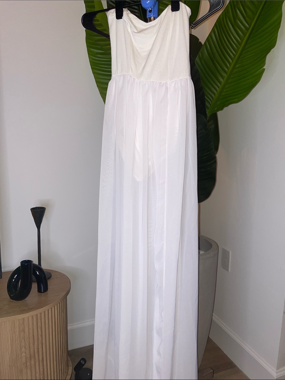 Strapless White Maxi Dress